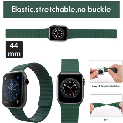 Set 3 Curele iUni compatibile cu Apple Watch 1/2/3/4/5/6/7, 44mm, Silicon, Red, Green, Turquoise/Blu