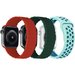 Set 3 Curele iUni compatibile cu Apple Watch 1/2/3/4/5/6/7, 44mm, Silicon, Red, Green, Turquoise/Blu